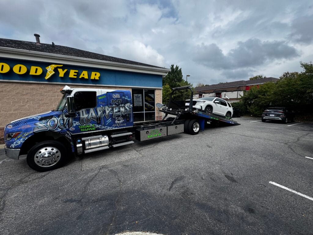 Flatbed Towing by Soot Happens Towing & Recovery