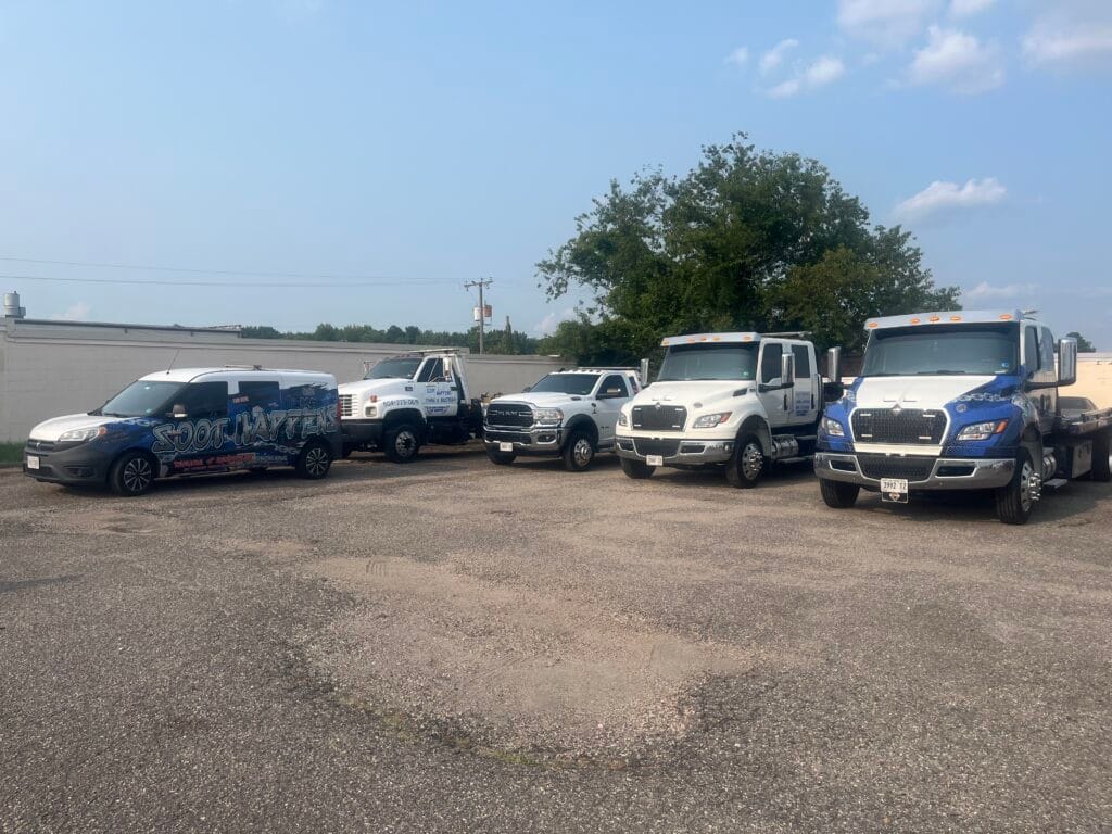 Soot Happens Towing & Recovery fleet lineup